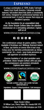 Stone Temple Coffees -  Espresso, Ground, Medium Roast, Certified Organic/ Fairtrade Coffee 80g