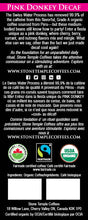 Stone Temple Coffees - Pink Donkey Decaf, Ground, Medium Roast, Coffee 80g