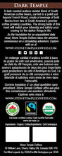 Dark Temple - Ground, Dark French Roast, Certified Organic OCIA/ Fairtrade Coffee 80g