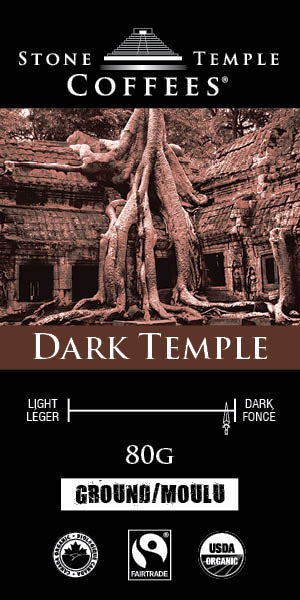 Dark Temple - Ground, Dark French Roast, Certified Organic OCIA/ Fairtrade Coffee 80g