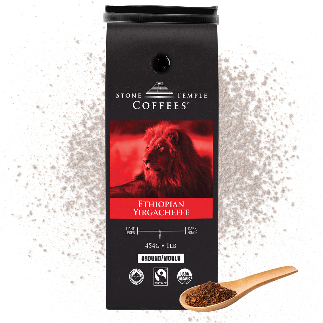 Stone Temple Coffees - Ethiopian Yirgacheffe Organic Fairtrade Ground Coffee