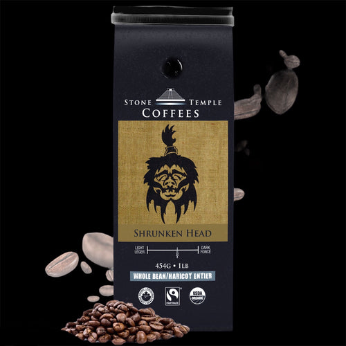 Shrunken Head - Bold Roast, Certified Organic OCIA/ Fairtrade Coffee 1lb/454g
