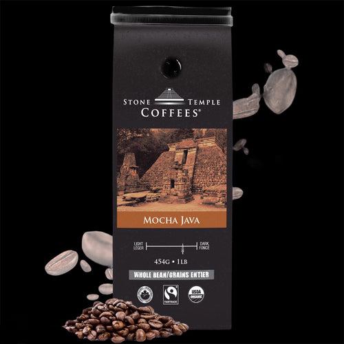 Mocha Java - Medium Roast, Certified Organic OCIA/ Fairtrade Coffee 1lb/454g