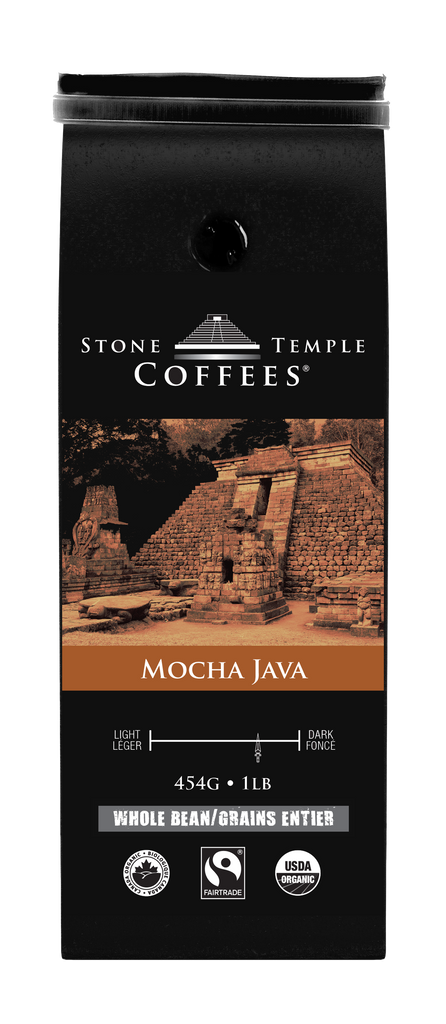 Mocha Java - Whole Bean, Medium Roast, Certified Organic OCIA / Fairtr