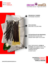 Indonesian Vanilla (Sumatra) Planifolia Gourmet Grade-A Beans<br>For Extract And Baking<BR>By Count