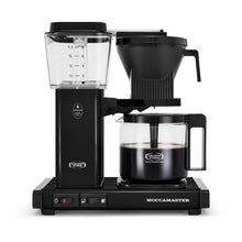 Black Moccamaster coffee maker on a white background