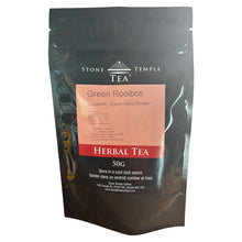 Stone Temple Tea Green Rooibos Herbal Tea package on a white background