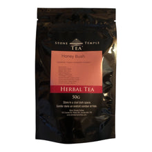 Stone Temple Tea loose leaf Honeybush tea pouch on a white background