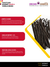 Tahitian Vanilla Beans Gourmet Grade-A <br>For Extract And Baking<BR>By Count