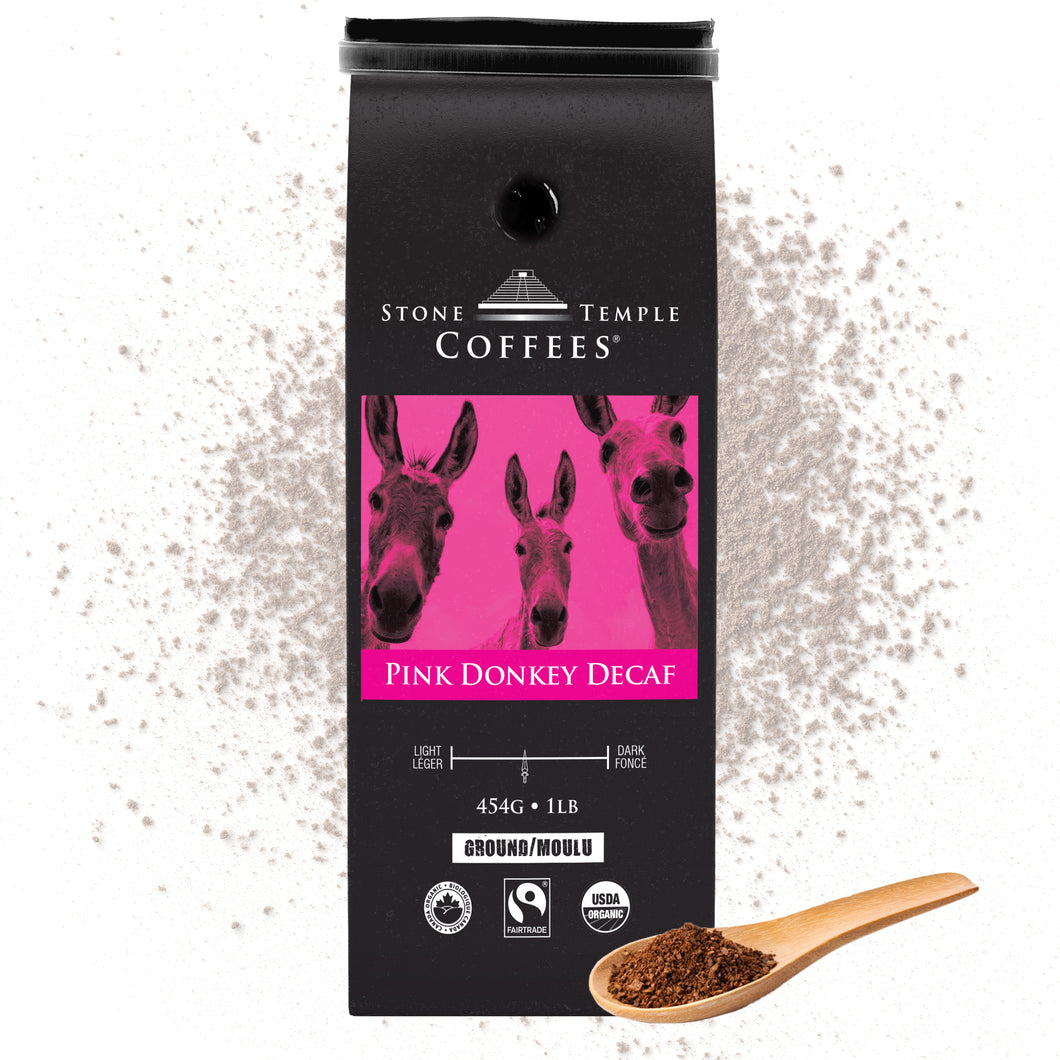 Stone Temple Coffees - Pink Donkey Decaf, Ground, Medium Roast, Coffee 1lb/454g