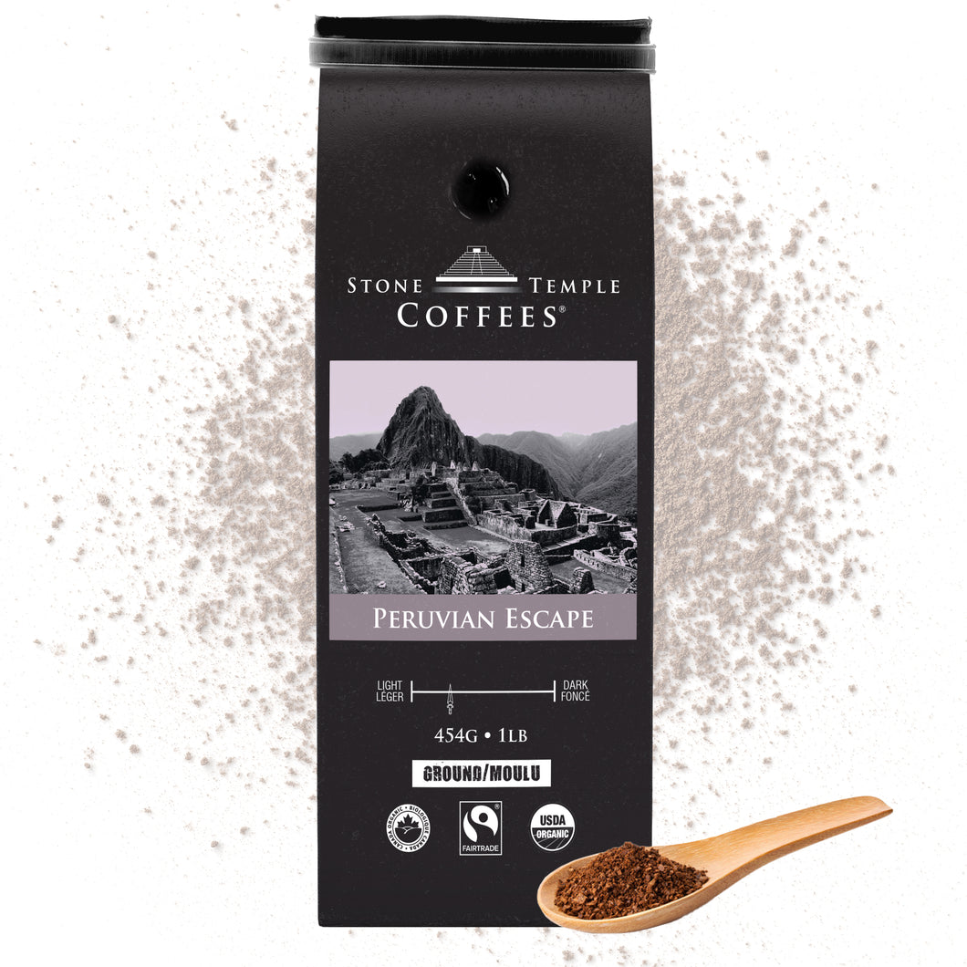 Stone Temple Coffees - Peruvian Escape, Ground, Medium Roast, Coffee 1lb/454g