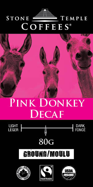 Stone Temple Coffees - Pink Donkey Decaf, Ground, Medium Roast, Coffee 80g