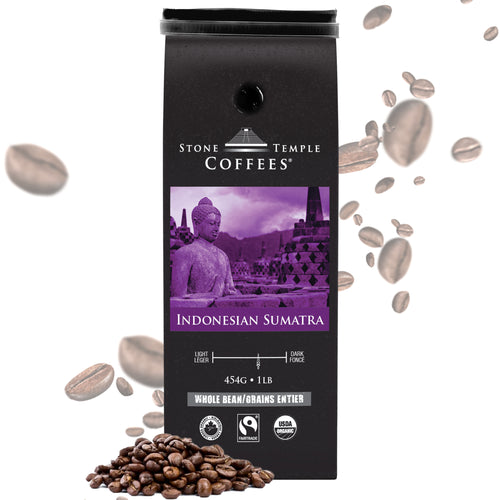 Stone Temple Coffees - Indonesian Sumatra Whole Bean bag on a white background