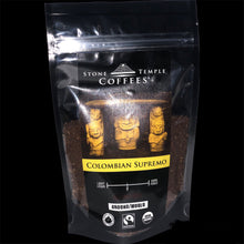 Stone Temple Coffees - Colombian Supremo, Ground, Medium Roast Organic/ Fairtrade Coffee 80g bag