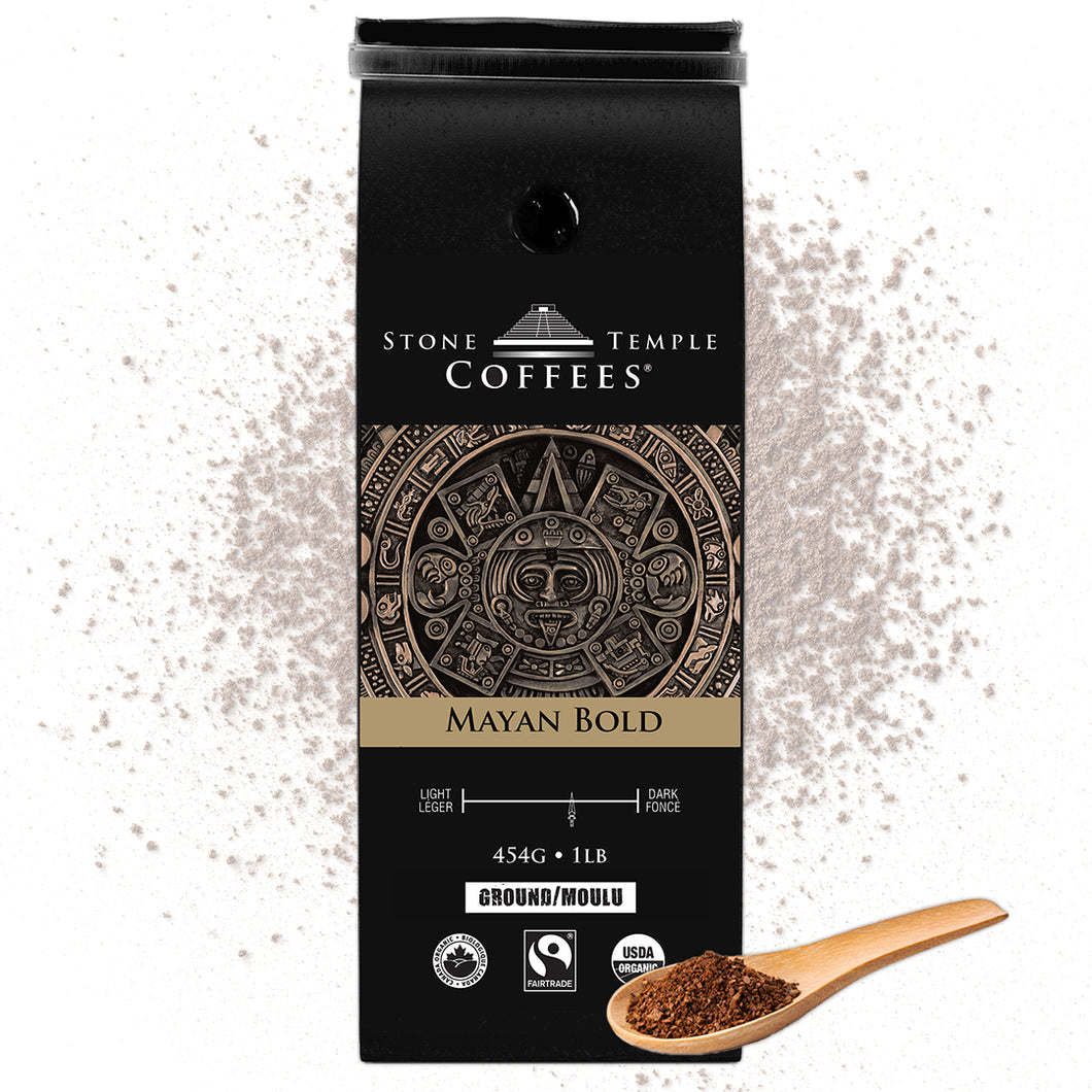 Mayan Bold - Ground, Medium Roast Organic/ Fairtrade Coffee 1lb/454g